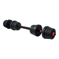 30kg Adjustable Rubber Dumbbell Set Barbell Home GYM Exercise Weights Sports & Fitness Kings Warehouse 