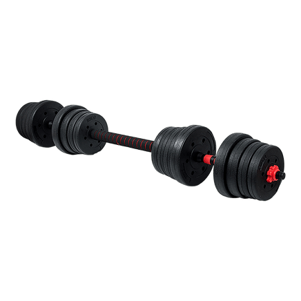 30kg Adjustable Rubber Dumbbell Set Barbell Home GYM Exercise Weights Sports & Fitness Kings Warehouse 