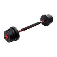 30kg Adjustable Rubber Dumbbell Set Barbell Home GYM Exercise Weights Sports & Fitness Kings Warehouse 