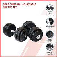 30KG Dumbbell Adjustable Weight Set Kings Warehouse 