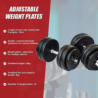 30KG Dumbbell Adjustable Weight Set Sports & Fitness Kings Warehouse 