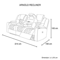 3+1+1 Seater Electric Recliner Stylish Rhino Fabric Black Lounge Armchair with LED Features Furniture Kings Warehouse 