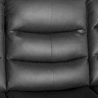 3+1+1 Seater Recliner Sofa In Faux Leather Lounge Couch in Black Furniture Kings Warehouse 