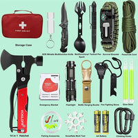 32 In 1 Emergency Survival Equipment Kit Camping SOS Tool Sports Tactical Hiking Electronics Kings Warehouse 