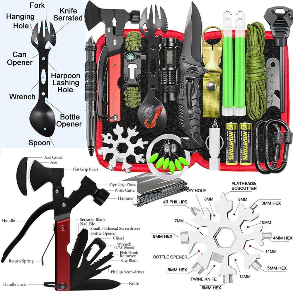 32 In 1 Emergency Survival Equipment Kit Camping SOS Tool Sports Tacti ...