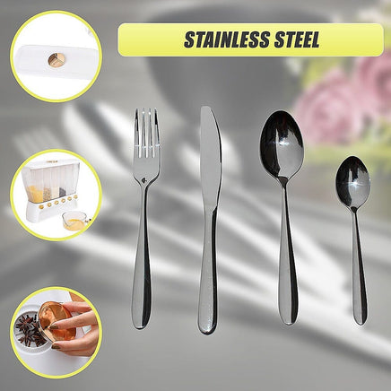 32 Piece Stainless Steel Cutlery Set Knives Fork Spoon Teaspoon Home & Garden KingsWarehouse 