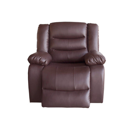3+2+1 Seater Recliner Sofa In Faux Leather Lounge Couch in Brown Furniture Kings Warehouse 