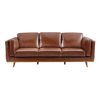 3+2+1 Seater Sofa Brown Leather Lounge Set for Living Room Couch with Wooden Frame Furniture Kings Warehouse 