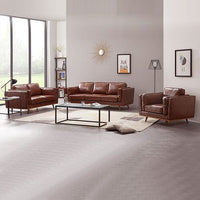 3+2+1 Seater Sofa Brown Leather Lounge Set for Living Room Couch with Wooden Frame Furniture Kings Warehouse 