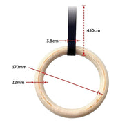 32mm Wooden Gymnastic Rings Olympic Gym Rings Strength Training Kings Warehouse 