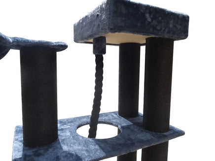 33kg 160 cm XL Multi Level 14cm Thick Cat Scratching Post Tree Scratcher Pole- Grey Pet Care Kings Warehouse 
