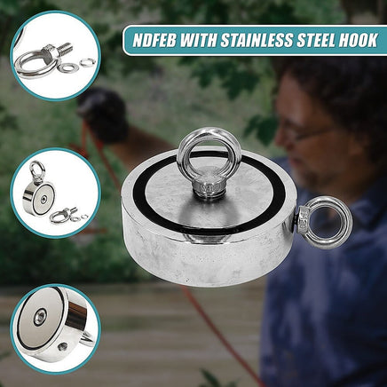 340Kg Salvage Strong Recovery Magnet Neodymium Hook Treasure Hunting Fishing Gift & Novelty Kings Warehouse 