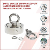 340Kg Salvage Strong Recovery Magnet Neodymium Hook Treasure Hunting Fishing KingsWarehouse 