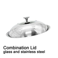 34cm 304 Stainless Steel Non-Stick Stir Fry Cooking Kitchen Honeycomb Wok Pan with Lid Home & Garden Kings Warehouse 