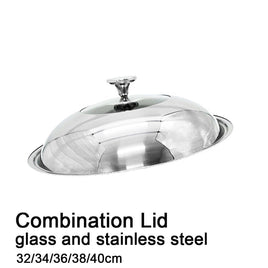 34cm Stainless steel Lid with Glass Window Frypan Casserole Pot Wok Replacement Home & Garden Kings Warehouse 