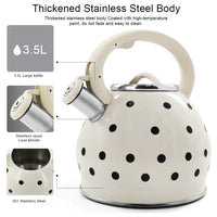 3.5 Liter Tea Whistling Kettle Stainless Steel Modern Whistling Tea Pot for Stovetop Kings Warehouse 