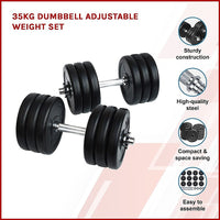 35KG Dumbbell Adjustable Weight Set KingsWarehouse 