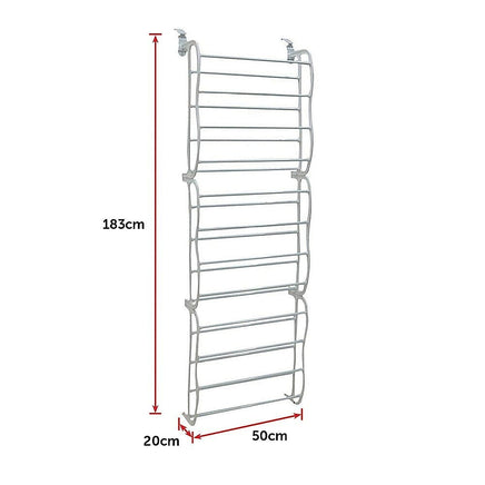 36 Pair Shoe Holder Organiser Over The Door Hanging Shelf Rack Storage Hook Furniture Kings Warehouse 