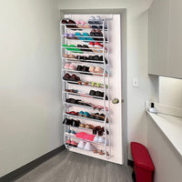 36 Pair Shoe Holder Organiser Over The Door Hanging Shelf Rack Storage Hook Furniture Kings Warehouse 