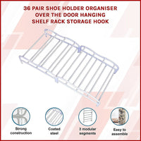 36 Pair Shoe Holder Organiser Over The Door Hanging Shelf Rack Storage Hook Furniture Kings Warehouse 