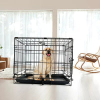 36" Pet Dog Cage Kennel Metal Crate Enlarged Thickened Reinforced Pet Dog House Kings Warehouse 