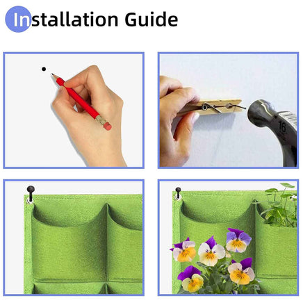 36 Pockets Wall Hanging Planter Planting Grow Bag Vertical Garden Vegetable Flower Green Kings Warehouse 