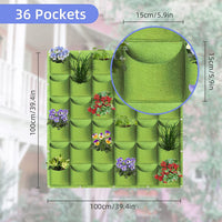36 Pockets Wall Hanging Planter Planting Grow Bag Vertical Garden Vegetable Flower Green Kings Warehouse 