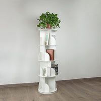 360-degree Rotating 4 Tier Display Shelf Bookcase Organiser Furniture Kings Warehouse 