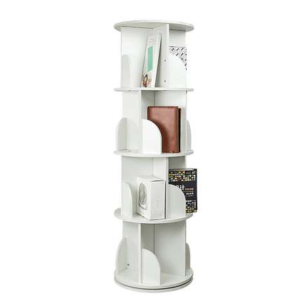 360-degree Rotating 4 Tier Display Shelf Bookcase Organiser Furniture Kings Warehouse 