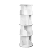 360-degree Rotating 4 Tier Display Shelf Bookcase Organiser Furniture Kings Warehouse 