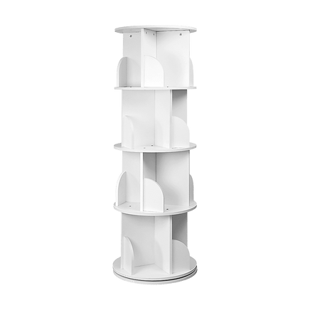 360-degree Rotating 4 Tier Display Shelf Bookcase Organiser Furniture Kings Warehouse 