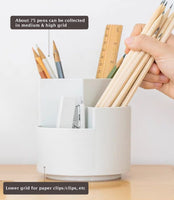 360 degree rotating multi-functional pen holder with 3 separate layer for office desk organiser (Grey) Kings Warehouse 