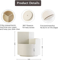 360 degree rotating multi-functional pen holder with 3 separate layer for office desk organiser (White) Kings Warehouse 