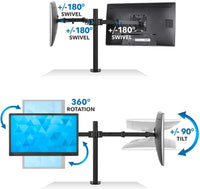 360 Degree Rotation Dual LCD LED Monitor Desk Mount Stand Fits 2 Screens Up to 27" Kings Warehouse 
