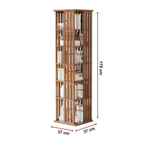 360 Rotating Bookshelf Bamboo Storage Display Rack Shelving in Dark Wood Furniture Kings Warehouse 