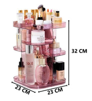 360 Rotating Large Capacity Makeup Organizer for Bedroom and Bathroom (Pink) Boxing Day Bash Kings Warehouse 