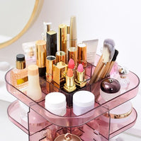 360 Rotating Large Capacity Makeup Organizer for Bedroom and Bathroom (Pink) Boxing Day Bash Kings Warehouse 