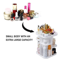 360 Rotating Large Capacity Makeup Organizer for Bedroom and Bathroom (White) Boxing Day Bash Kings Warehouse 