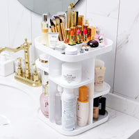 360 Rotating Large Capacity Makeup Organizer for Bedroom and Bathroom (White) Boxing Day Bash Kings Warehouse 