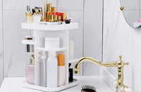 360 Rotating Large Capacity Makeup Organizer for Bedroom and Bathroom (White) Boxing Day Bash Kings Warehouse 