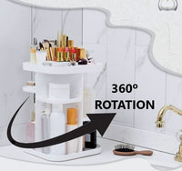 360 Rotating Large Capacity Makeup Organizer for Bedroom and Bathroom (White) Boxing Day Bash Kings Warehouse 