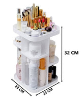 360 Rotating Large Capacity Makeup Organizer for Bedroom and Bathroom (White) Boxing Day Bash Kings Warehouse 