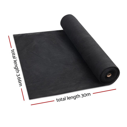 3.66x30m 30% UV Shade Cloth Shadecloth Sail Garden Mesh Roll Outdoor Black End of Season Clearance Kings Warehouse 