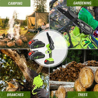 36V 3000W Mini Cordless Chainsaw 2X Battery-Powered Wood Cutter Rechargeable Tools Kings Warehouse 