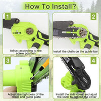 36V 3000W Mini Cordless Chainsaw 2X Battery-Powered Wood Cutter Rechargeable Tools Kings Warehouse 