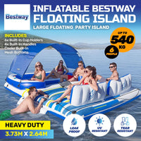 3.73 x 2.64m Inflatable 6 Person Island Mesh Bottom Built-In Cooler Kings Warehouse 