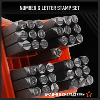 37Pcs 6mm Number & Capital Letter Stamp Set Punches Metal Plastic Wood Leather Tools Kings Warehouse 