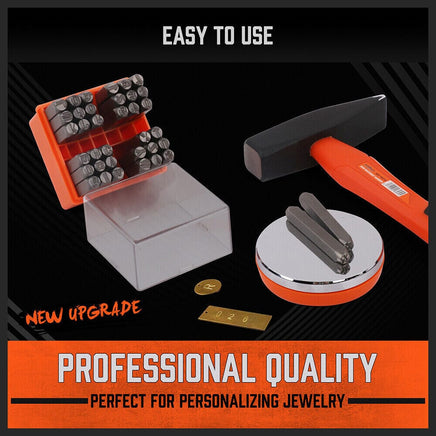 37Pcs 6mm Number & Capital Letter Stamp Set Punches Metal Plastic Wood Leather Tools Kings Warehouse 