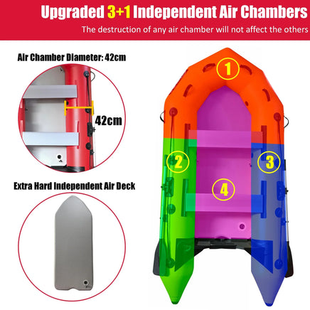 3m Inflatable Dinghy Boat Tender Pontoon Rescue- Red Outdoor Recreation Kings Warehouse 