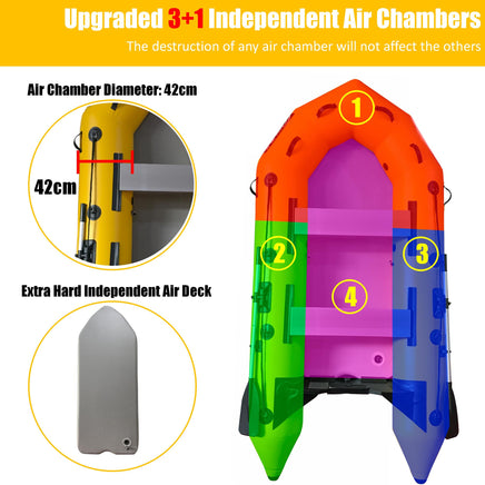 3m Inflatable Dinghy Boat Tender Pontoon Rescue- Yellow Kings Warehouse 